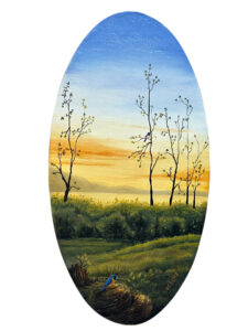 A vibrant spring painting symbolizing renewal, fresh beginnings, and blooming nature