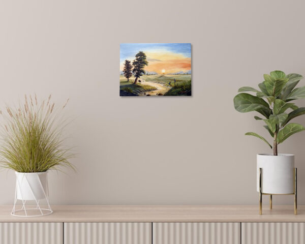 A soft pastel beachscape painting representing calmness, clarity, and a fresh start